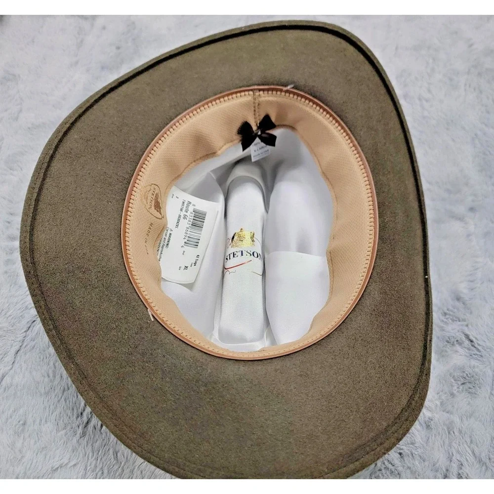 Stetson Hat Mens Medium Route 66 Cowboy Sage Green Wool Crushable Water Repel